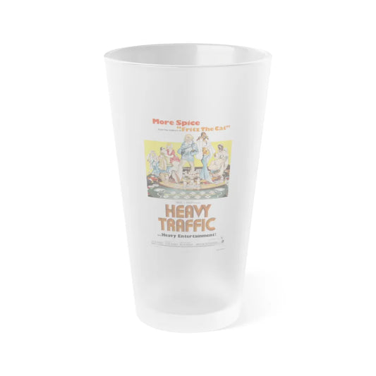 HEAVY TRAFFIC 1973 Movie Poster - Frosted Pint Glass 16oz-16oz-Frosted-Go Mug Yourself