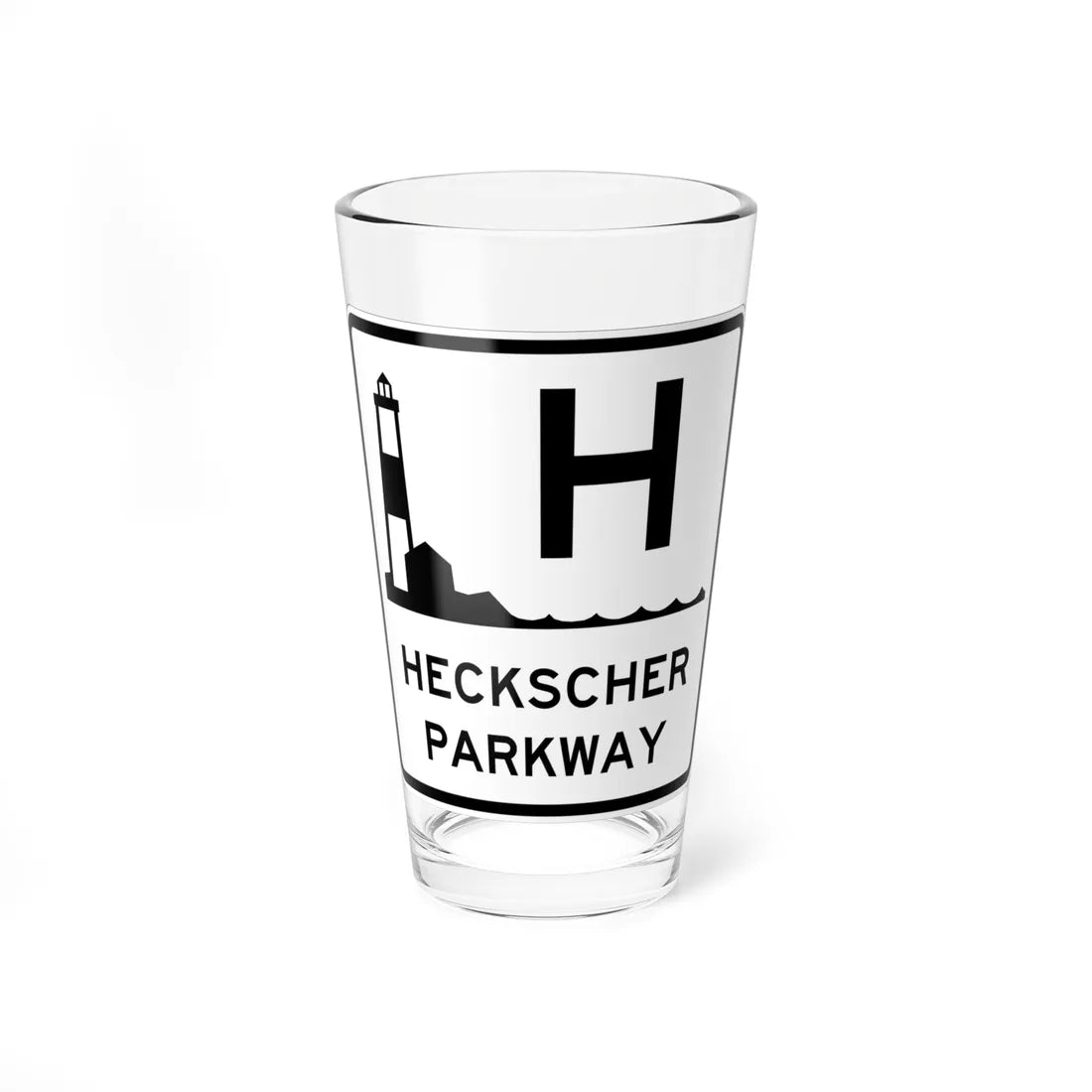 Heckscher Pkwy Shield (New York) (Road Sign) Pint Glass 16oz 16oz - Go Mug Yourself