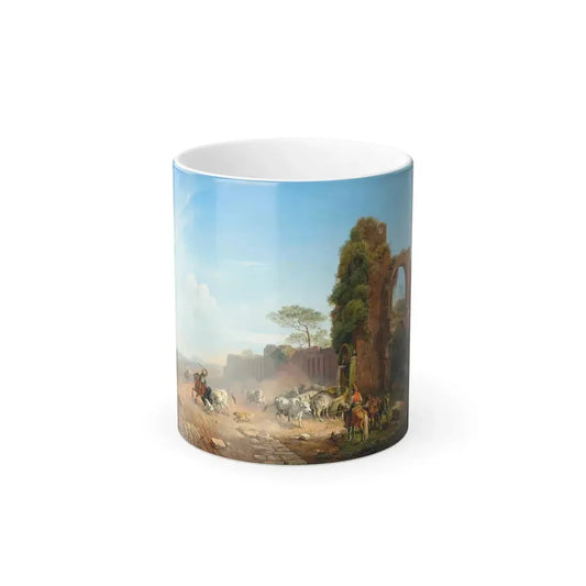 Heinrich Burkel (1802-1869) Mediterrane Landschaft mit Hirten und Viehherde - Color Changing Mug 11oz 11oz - Go Mug Yourself
