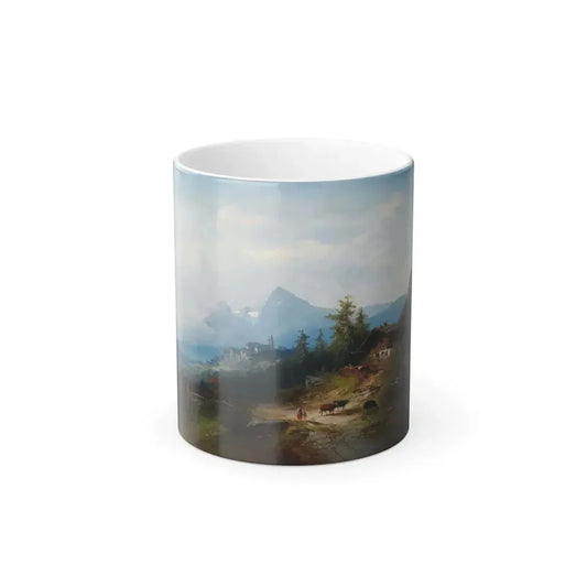 Heinrich Hiller (active Berlin 1866-1894) View of the Pilgrimage Church of Maria Plain near Salzburg - O-0 - Color Changing Mug 11oz 11oz - Go Mug Yourself