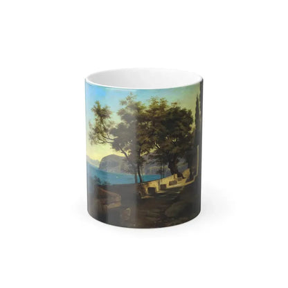 Heinrich Reinhold (1788-1825) Terrace of the Capuchin Garden, Sorrento - Oil on Paper, Laid Down on Maso-0 - Color Changing Mug 11oz 11oz - Go Mug Yourself