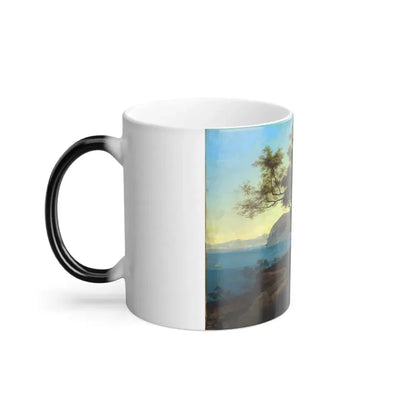 Heinrich Reinhold (1788-1825) Terrace of the Capuchin Garden, Sorrento - Oil on Paper, Laid Down on Maso-0 - Color Changing Mug 11oz - Go Mug Yourself