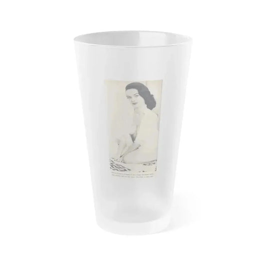 Helen Hayden #22 - 1 Small B&W Photo upper right page corner from FOLLIES Mag. Nov. '56 (Vintage Female Icon) Frosted Pint Glass 16oz 16oz Frosted - Go Mug Yourself