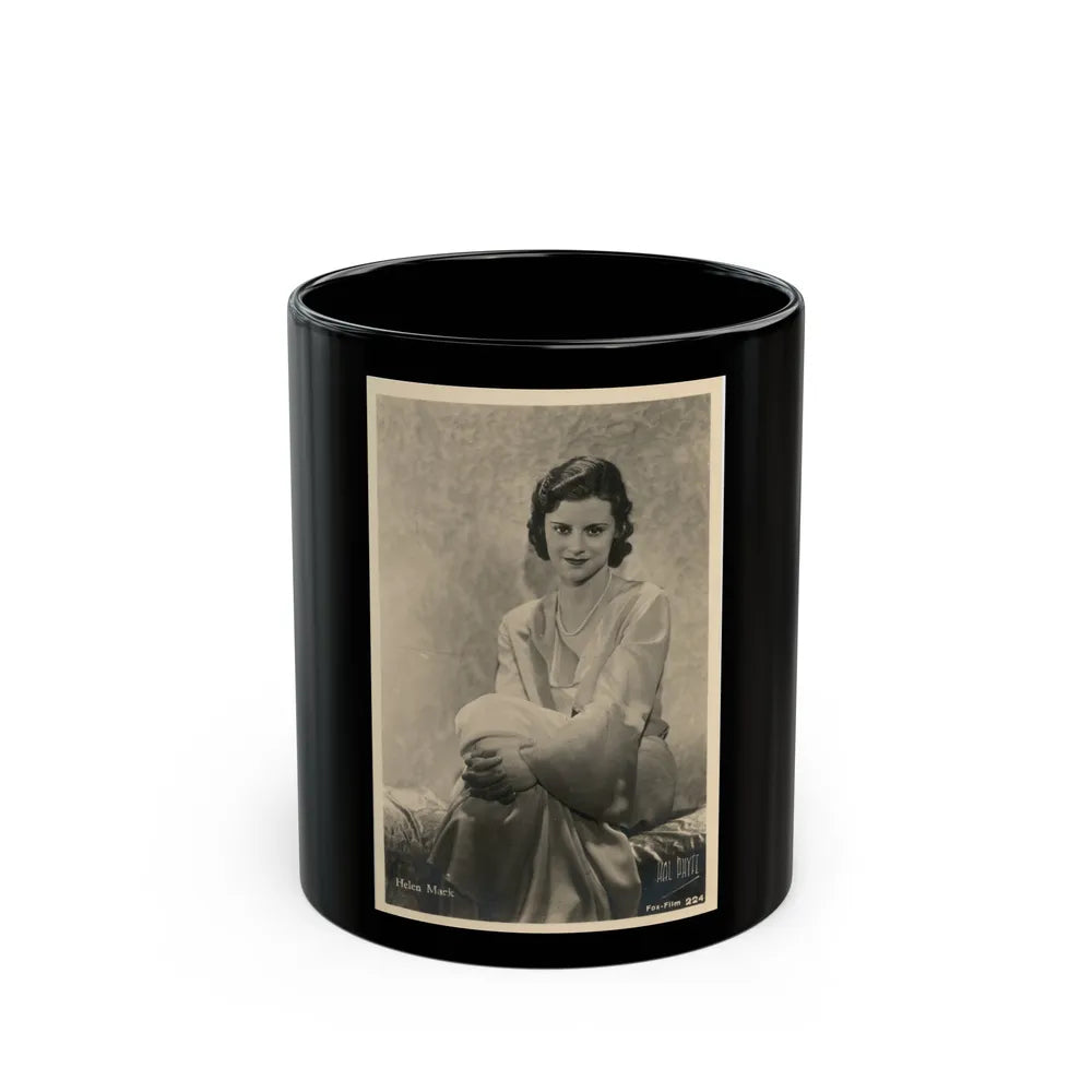 Helen Mack #06 (Vintage Female Icon) Black Coffee Mug-11oz-Go Mug Yourself