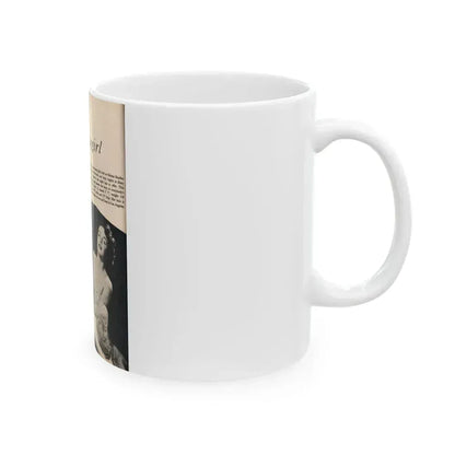 Helene Hayden #01 - 1 Page & 2 B&W Photos from Cover Girls Models Mag. June '54 (Vintage Female Icon) White Coffee Mug - Go Mug Yourself