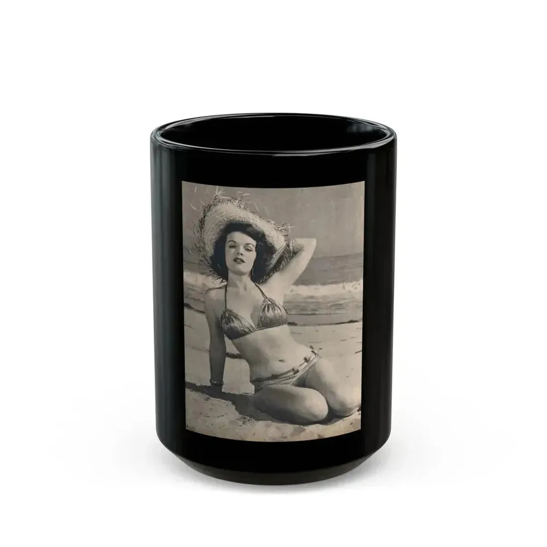 Helene Hayden #02 - 1 Page & 1 B&W Photo from Cover Girls Models Mag. June '54 (Vintage Female Icon) Black Coffee Mug 15oz - Go Mug Yourself