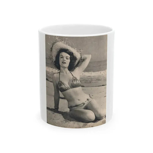 Helene Hayden #02 - 1 Page & 1 B&W Photo from Cover Girls Models Mag. June '54 (Vintage Female Icon) White Coffee Mug 11oz - Go Mug Yourself