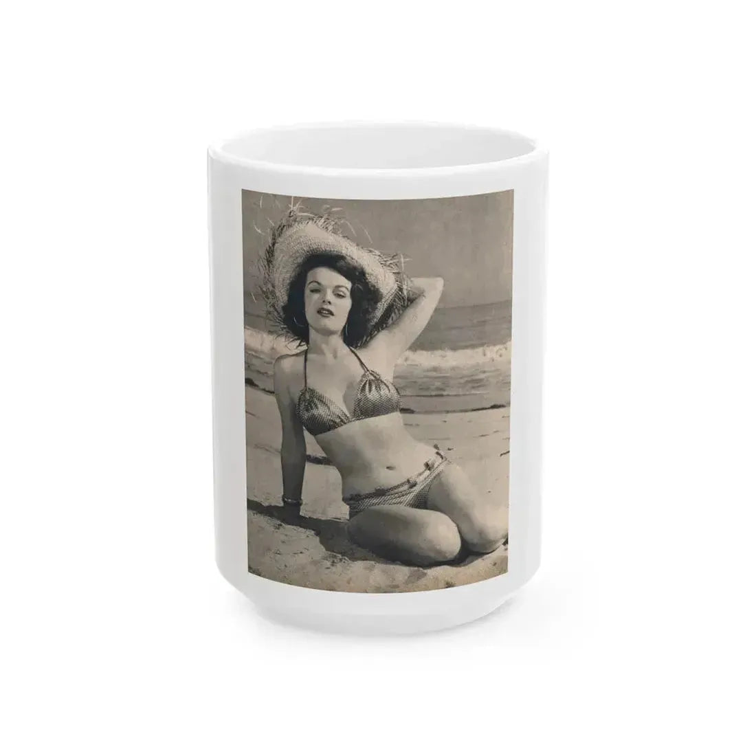 Helene Hayden #02 - 1 Page & 1 B&W Photo from Cover Girls Models Mag. June '54 (Vintage Female Icon) White Coffee Mug 15oz - Go Mug Yourself
