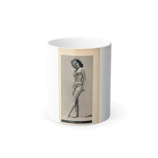 Helene Hayden #03 - 1 Small B&W Photo from Cover Girls Models Mag. Dec. '51 (Vintage Female Icon) Color Changing Mug 11oz 11oz - Go Mug Yourself