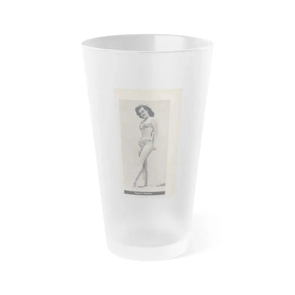 Helene Hayden #03 - 1 Small B&W Photo from Cover Girls Models Mag. Dec. '51 (Vintage Female Icon) Frosted Pint Glass 16oz 16oz Frosted - Go Mug Yourself