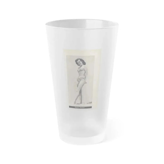 Helene Hayden #03 - 1 Small B&W Photo from Cover Girls Models Mag. Dec. '51 (Vintage Female Icon) Frosted Pint Glass 16oz 16oz Frosted - Go Mug Yourself