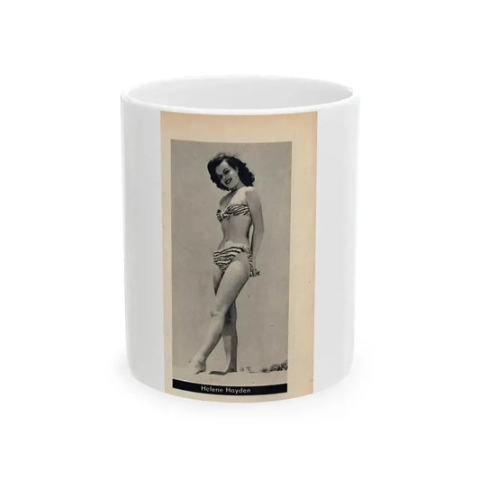 Helene Hayden #03 - 1 Small B&W Photo from Cover Girls Models Mag. Dec. '51 (Vintage Female Icon) White Coffee Mug 11oz - Go Mug Yourself