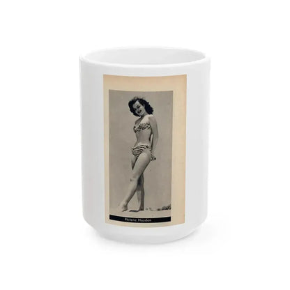 Helene Hayden #03 - 1 Small B&W Photo from Cover Girls Models Mag. Dec. '51 (Vintage Female Icon) White Coffee Mug 15oz - Go Mug Yourself