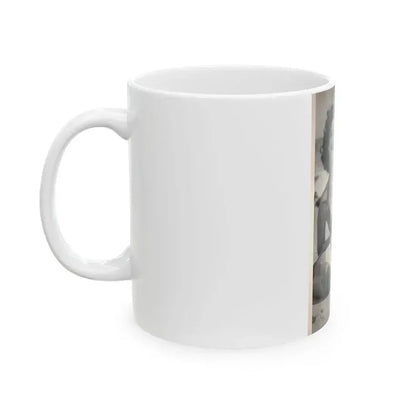 Helene Hayden #04 - Reverse side of cover 1 B&W Photo from EYE Digest Mag. Nov. '53 (Vintage Female Icon) White Coffee Mug - Go Mug Yourself