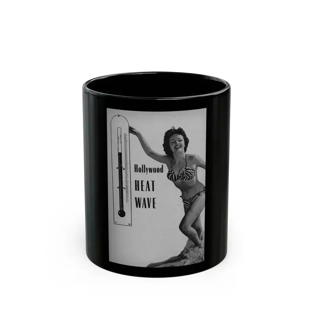 Helene Hayden #05 - 1 Page, 1 B&W Photo from EYE Digest Mag. Nov. '53 (Vintage Female Icon) Black Coffee Mug 11oz - Go Mug Yourself