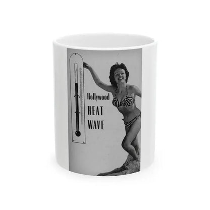 Helene Hayden #05 - 1 Page, 1 B&W Photo from EYE Digest Mag. Nov. '53 (Vintage Female Icon) White Coffee Mug 11oz - Go Mug Yourself