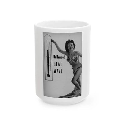 Helene Hayden #05 - 1 Page, 1 B&W Photo from EYE Digest Mag. Nov. '53 (Vintage Female Icon) White Coffee Mug 15oz - Go Mug Yourself