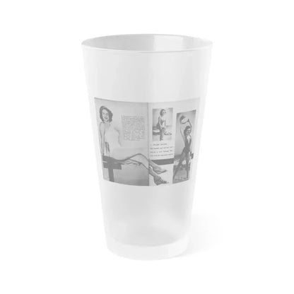 Helene Hayden #06 - 2 Pages, 3 B&W Photos, Short Article & Caption from EYE Digest Mag. Nov. '53 (Vintage Female Icon) Frosted Pint Glass 16oz 16oz Frosted - Go Mug Yourself