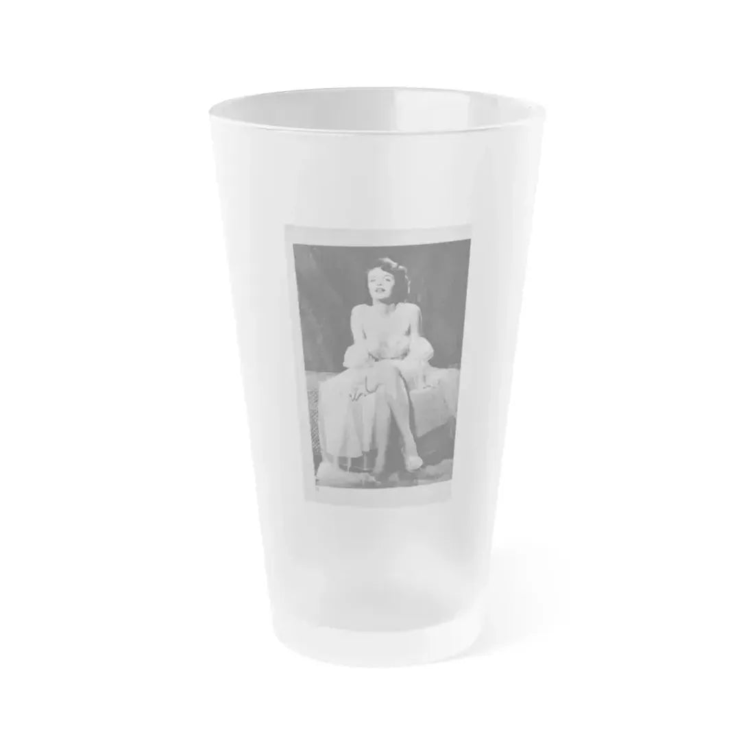 Helene Hayden #07 - 1 Pages, 3 B&W Photos, Short Article & Caption from EYE Digest Mag. Nov. '53 (Vintage Female Icon) Frosted Pint Glass 16oz 16oz Frosted - Go Mug Yourself