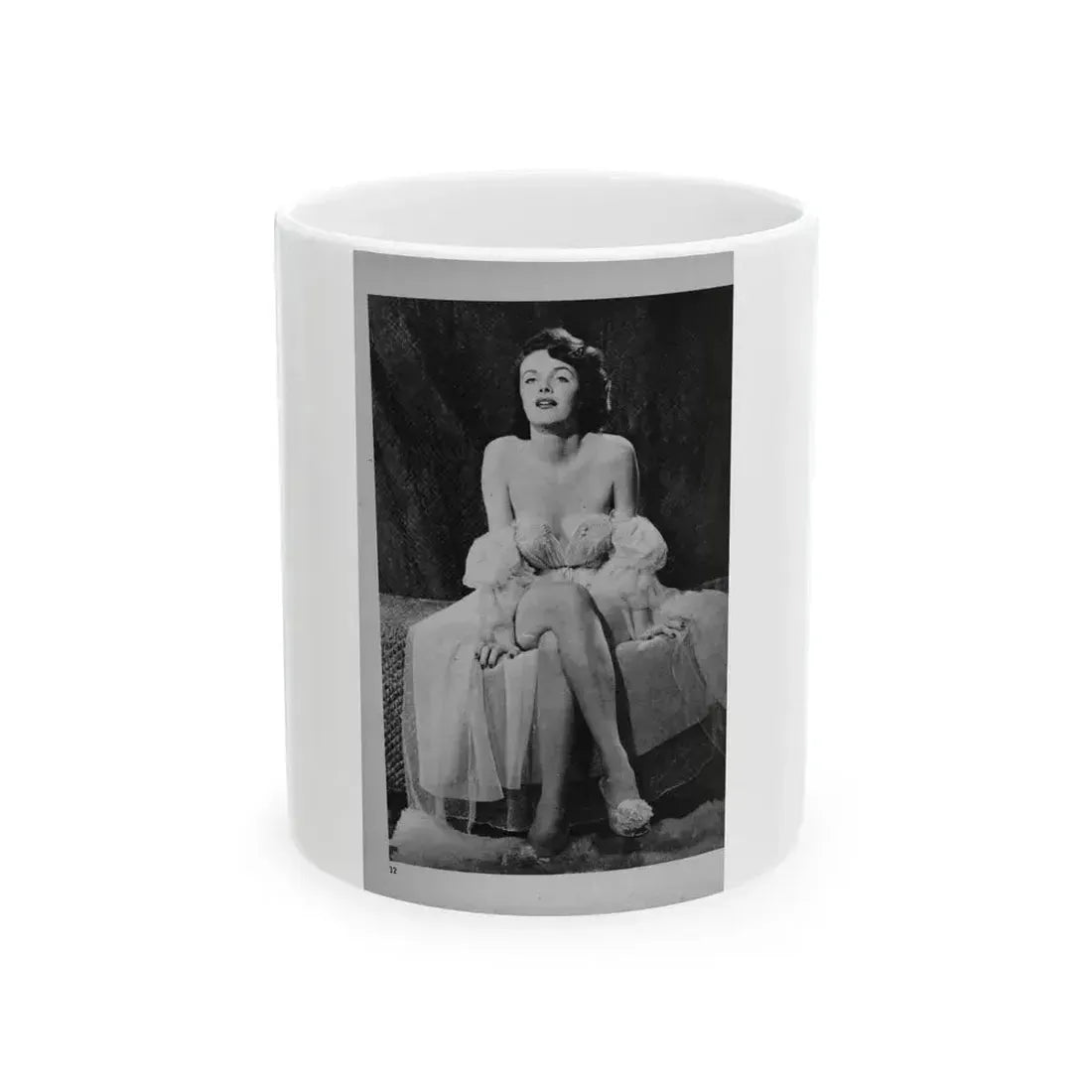 Helene Hayden #07 - 1 Pages, 3 B&W Photos, Short Article & Caption from EYE Digest Mag. Nov. '53 (Vintage Female Icon) White Coffee Mug 11oz - Go Mug Yourself