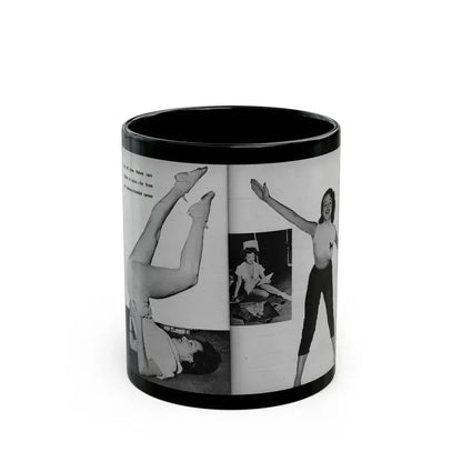 Helene Hayden #09 - 2 Pages, 3 B&W Photos & Caption from EYE Digest Mag. Nov. '53 (Vintage Female Icon) Black Coffee Mug 11oz - Go Mug Yourself
