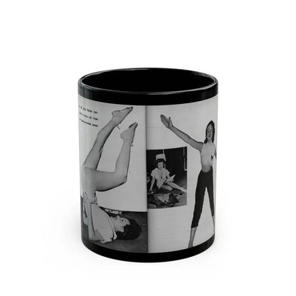 Helene Hayden #09 - 2 Pages, 3 B&W Photos & Caption from EYE Digest Mag. Nov. '53 (Vintage Female Icon) Black Coffee Mug 11oz - Go Mug Yourself