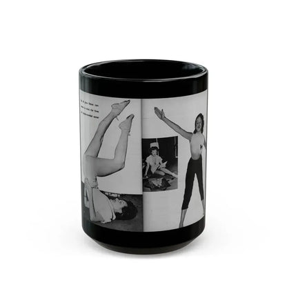 Helene Hayden #09 - 2 Pages, 3 B&W Photos & Caption from EYE Digest Mag. Nov. '53 (Vintage Female Icon) Black Coffee Mug 15oz - Go Mug Yourself