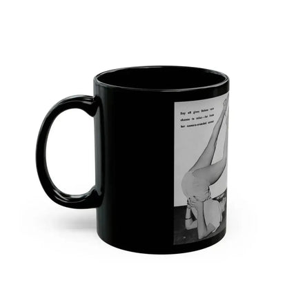 Helene Hayden #09 - 2 Pages, 3 B&W Photos & Caption from EYE Digest Mag. Nov. '53 (Vintage Female Icon) Black Coffee Mug - Go Mug Yourself