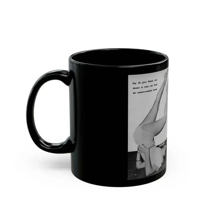 Helene Hayden #09 - 2 Pages, 3 B&W Photos & Caption from EYE Digest Mag. Nov. '53 (Vintage Female Icon) Black Coffee Mug - Go Mug Yourself