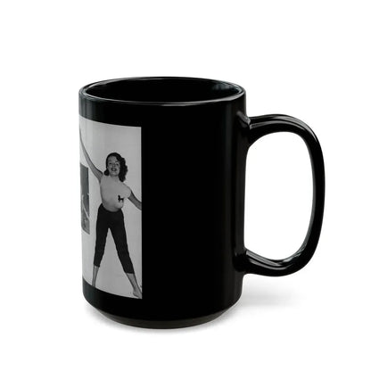 Helene Hayden #09 - 2 Pages, 3 B&W Photos & Caption from EYE Digest Mag. Nov. '53 (Vintage Female Icon) Black Coffee Mug - Go Mug Yourself