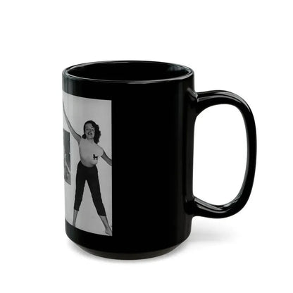 Helene Hayden #09 - 2 Pages, 3 B&W Photos & Caption from EYE Digest Mag. Nov. '53 (Vintage Female Icon) Black Coffee Mug - Go Mug Yourself