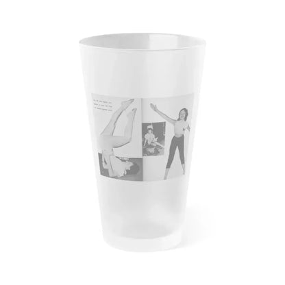 Helene Hayden #09 - 2 Pages, 3 B&W Photos & Caption from EYE Digest Mag. Nov. '53 (Vintage Female Icon) Frosted Pint Glass 16oz 16oz Frosted - Go Mug Yourself