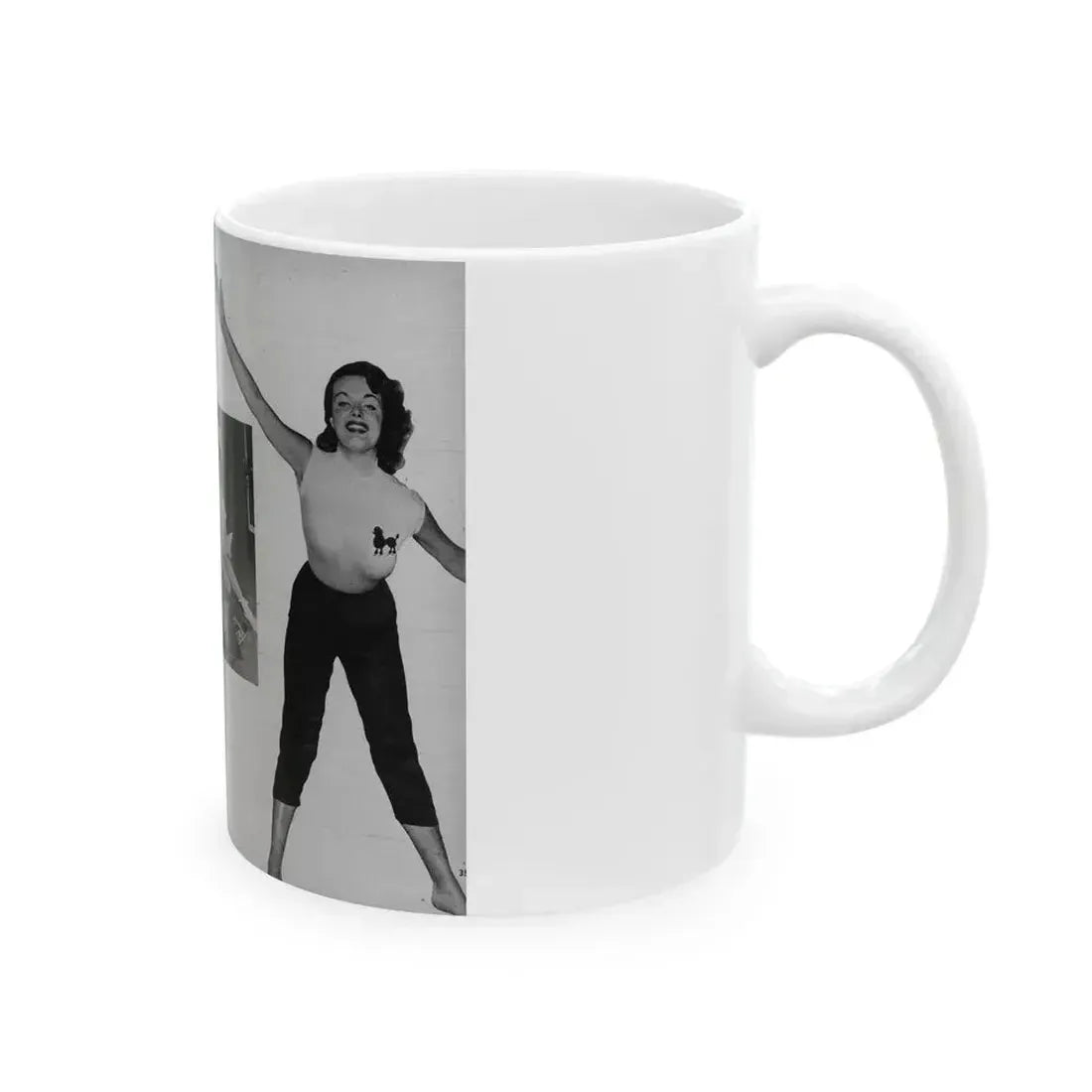 Helene Hayden #09 - 2 Pages, 3 B&W Photos & Caption from EYE Digest Mag. Nov. '53 (Vintage Female Icon) White Coffee Mug - Go Mug Yourself