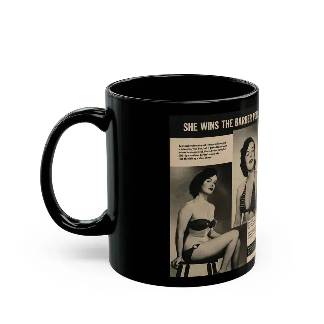 Helene Hayden #10 - 4 B&W Photos from GALA Mag. March '57 (Vintage Female Icon) Black Coffee Mug - Go Mug Yourself