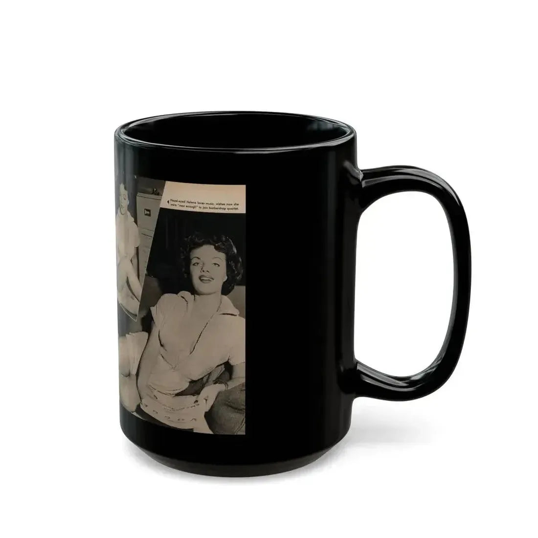 Helene Hayden #10 - 4 B&W Photos from GALA Mag. March '57 (Vintage Female Icon) Black Coffee Mug - Go Mug Yourself
