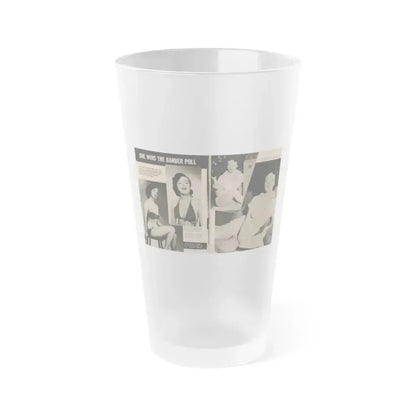 Helene Hayden #10 - 4 B&W Photos from GALA Mag. March '57 (Vintage Female Icon) Frosted Pint Glass 16oz 16oz Frosted - Go Mug Yourself