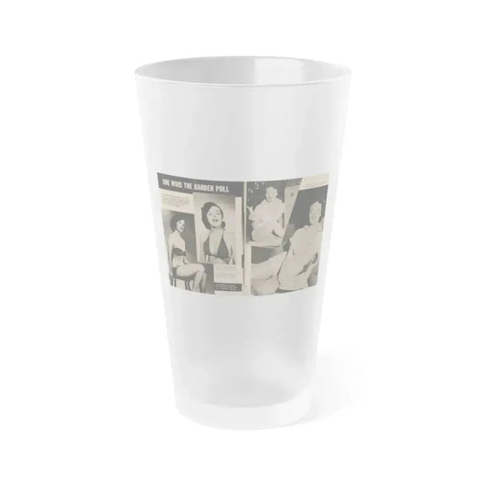 Helene Hayden #10 - 4 B&W Photos from GALA Mag. March '57 (Vintage Female Icon) Frosted Pint Glass 16oz 16oz Frosted - Go Mug Yourself