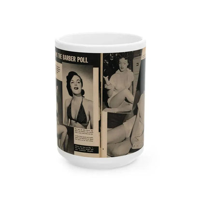 Helene Hayden #10 - 4 B&W Photos from GALA Mag. March '57 (Vintage Female Icon) White Coffee Mug 15oz - Go Mug Yourself