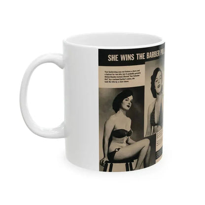 Helene Hayden #10 - 4 B&W Photos from GALA Mag. March '57 (Vintage Female Icon) White Coffee Mug - Go Mug Yourself