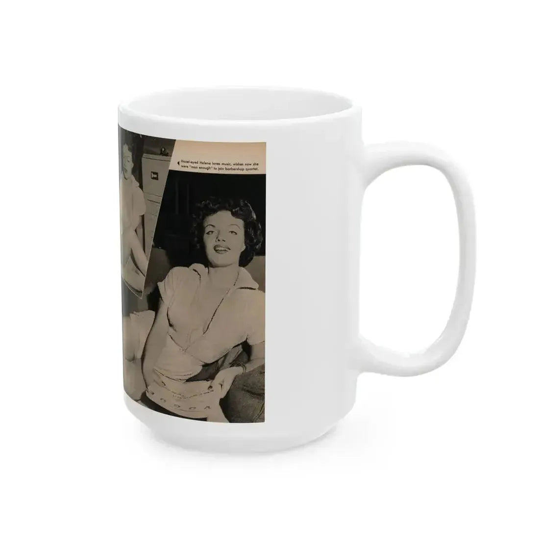 Helene Hayden #10 - 4 B&W Photos from GALA Mag. March '57 (Vintage Female Icon) White Coffee Mug - Go Mug Yourself