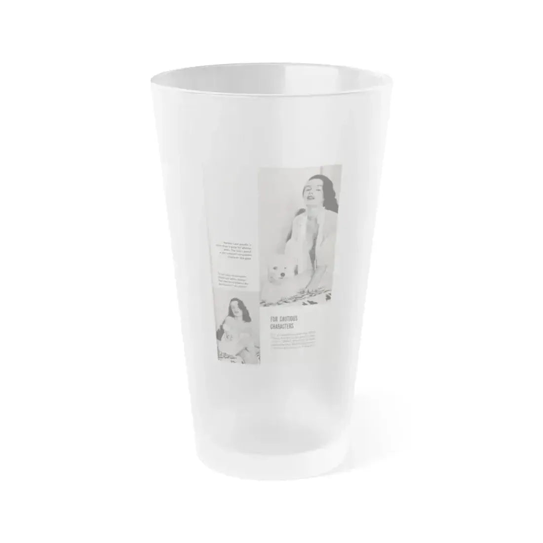 Helene Hayden #12 - 2 B&W Photos & Captions from Picture Scope Digest Mag. Jan. '57 (Vintage Female Icon) Frosted Pint Glass 16oz 16oz Frosted - Go Mug Yourself