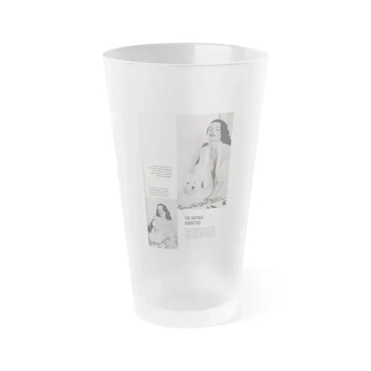 Helene Hayden #12 - 2 B&W Photos & Captions from Picture Scope Digest Mag. Jan. '57 (Vintage Female Icon) Frosted Pint Glass 16oz 16oz Frosted - Go Mug Yourself