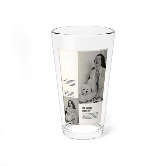 Helene Hayden #12 - 2 B&W Photos & Captions from Picture Scope Digest Mag. Jan. '57 (Vintage Female Icon) Pint Glass 16oz 16oz - Go Mug Yourself