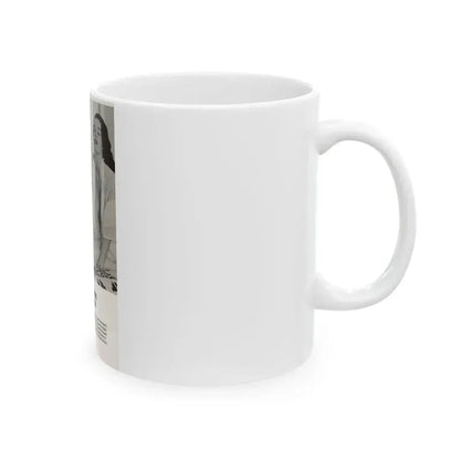 Helene Hayden #12 - 2 B&W Photos & Captions from Picture Scope Digest Mag. Jan. '57 (Vintage Female Icon) White Coffee Mug - Go Mug Yourself