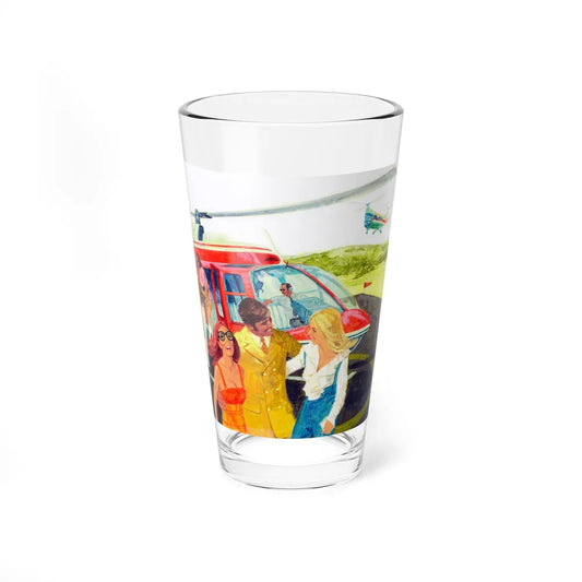 Helicopter Arrival, Playboy Illustration - Pint Glass 16oz-16oz-Go Mug Yourself