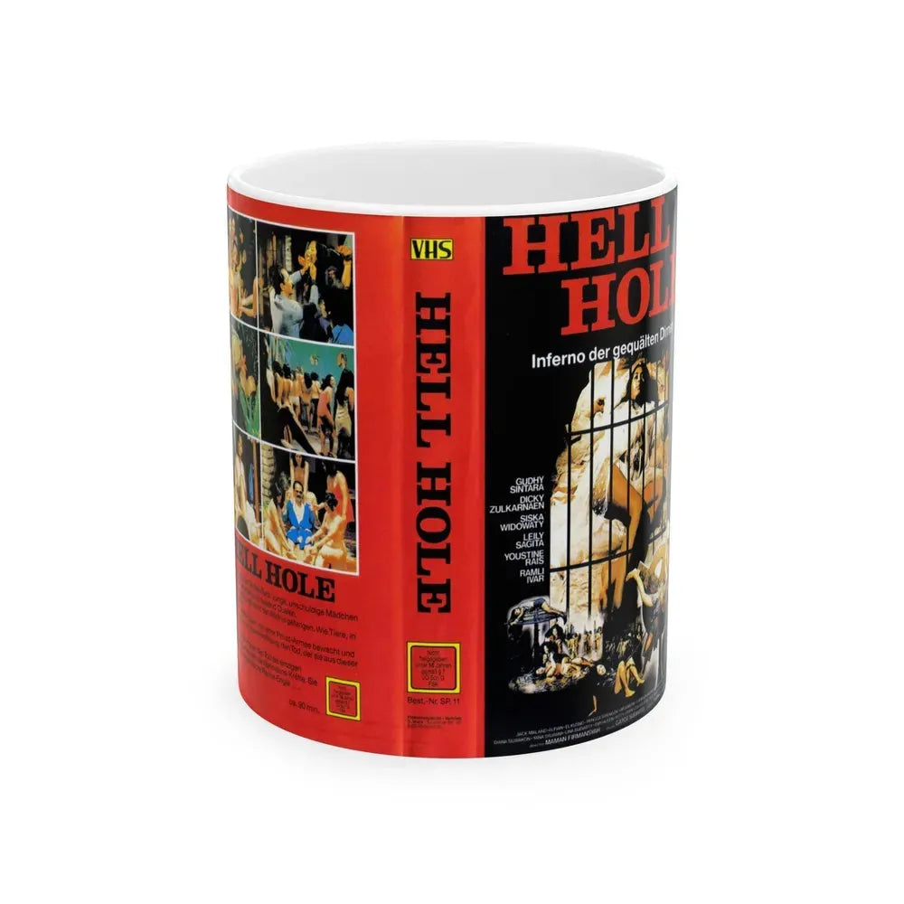 HELL HOLE INFERNO DER GEQUALTEN DIRNEN (VHS COVER) - White Coffee Mug 11oz - Go Mug Yourself