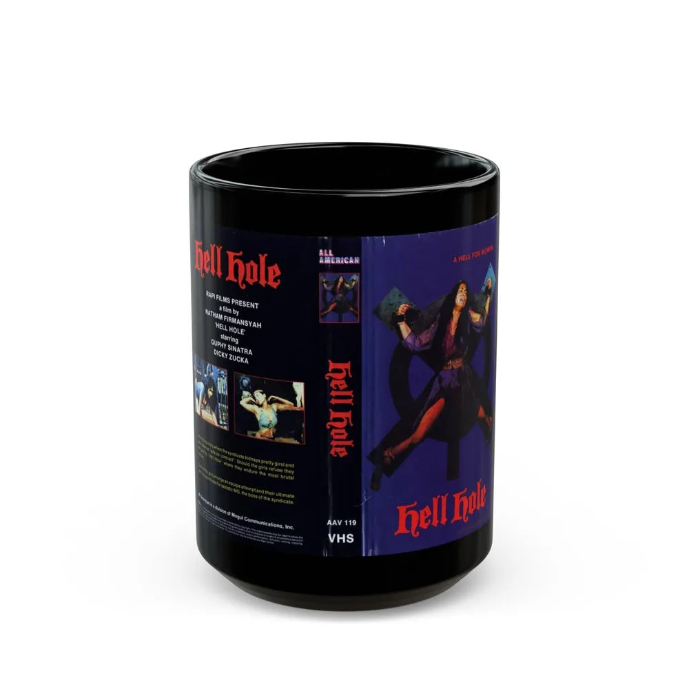 HELL HOLE (VHS COVER) - Black Coffee Mug-15oz-Go Mug Yourself