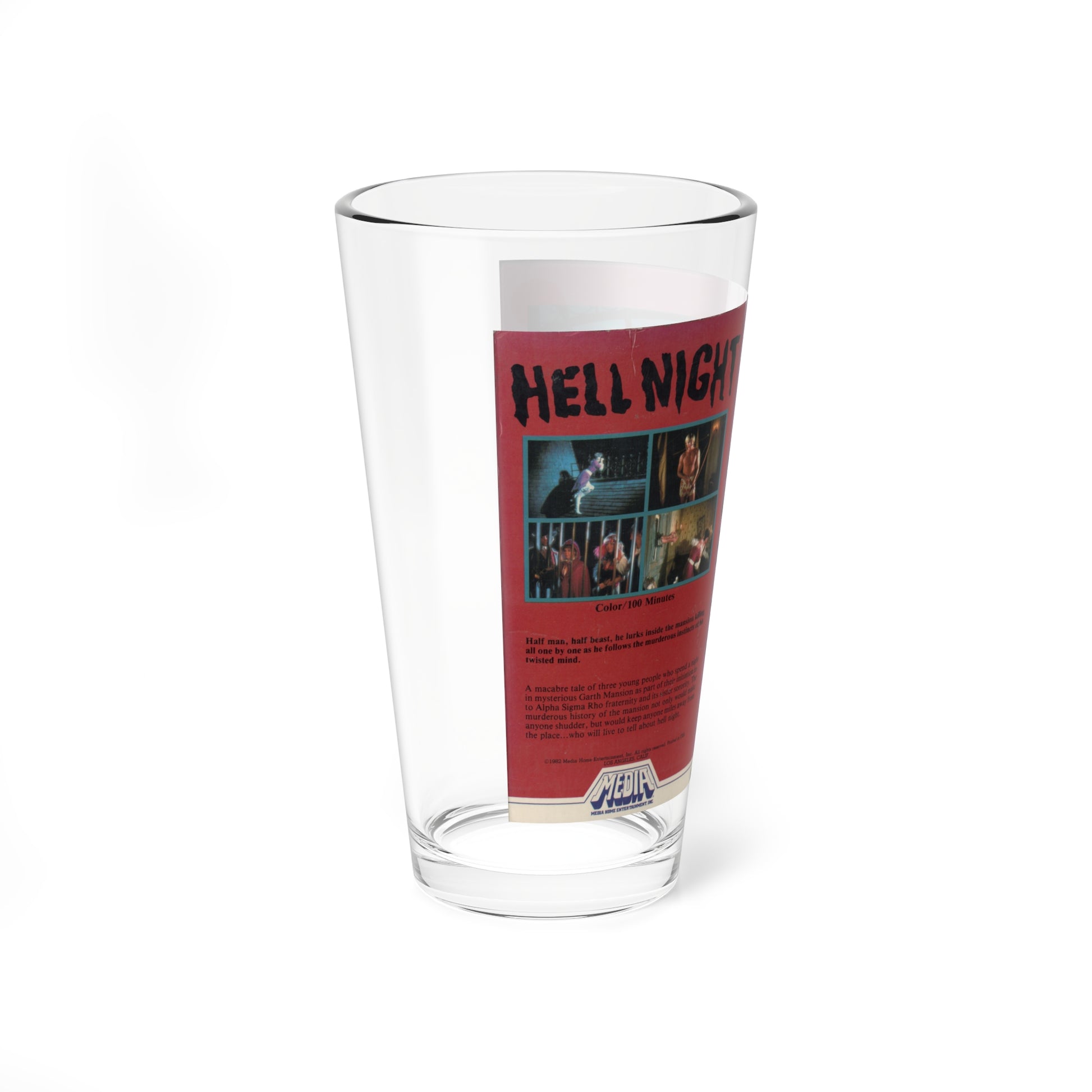 HELL NIGHT (VHS COVER) Pint Glass 16oz-Go Mug Yourself