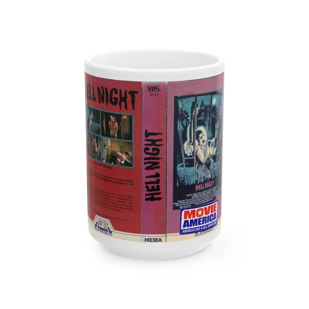 HELL NIGHT (VHS COVER) - White Coffee Mug-15oz-Go Mug Yourself