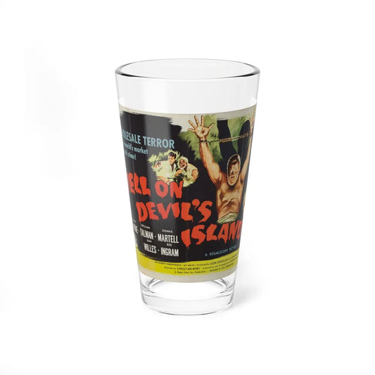 HELL ON DEVIL'S ISLAND 1957 Movie Poster - Pint Glass 16oz-16oz-Go Mug Yourself